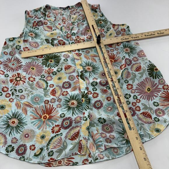 NYDJ Blouse Womens Small Floral Print Sleeveless Button Front Lightweight Top - Picture 6 of 6